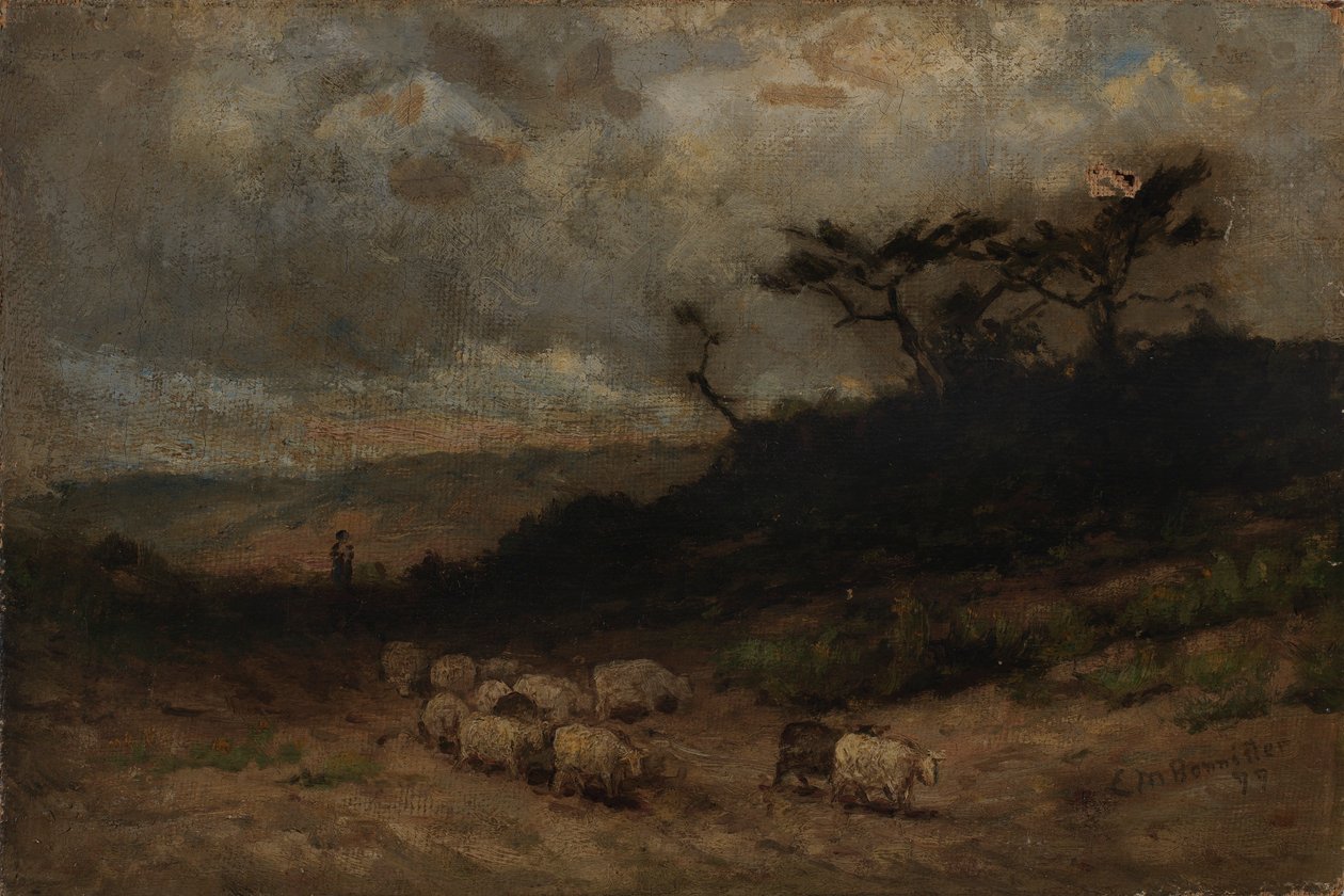 Untitled (Shepherd with Sheep) by Edward Mitchell Bannister