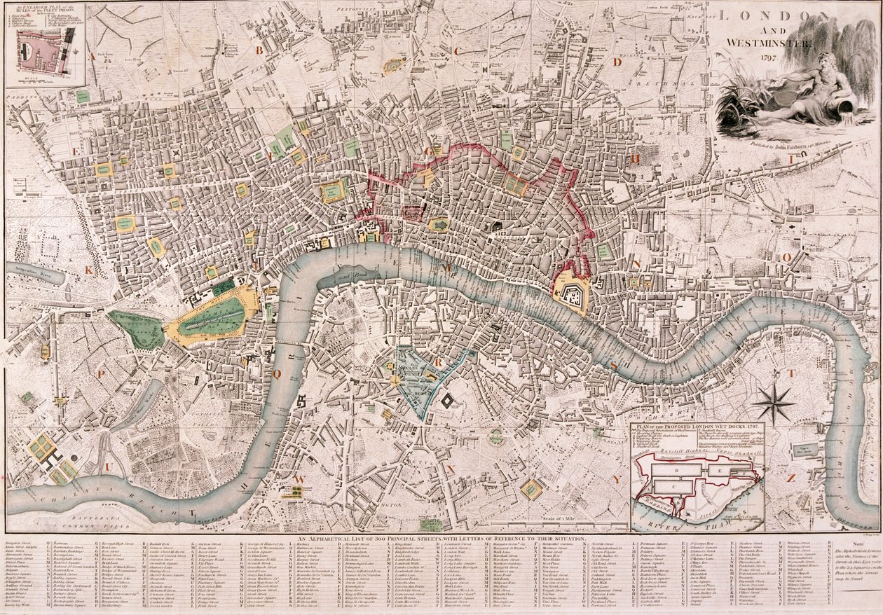 Map of London, 1797 by Edward Mogg