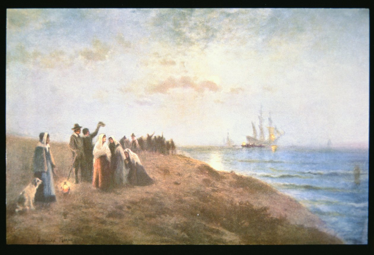 Embarkation of the Pilgrims by Edward Moran