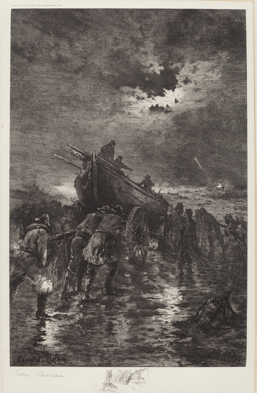Untitled (Launching a Dory/To the Rescue/Shipwreck) by Edward Moran