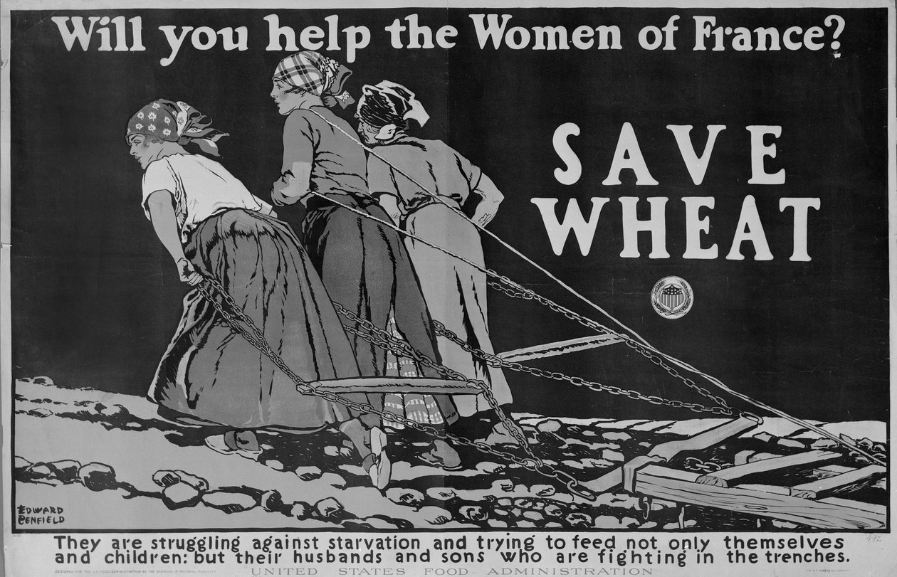 Will you Help the Women of France? World War One poster by Edward Penfield