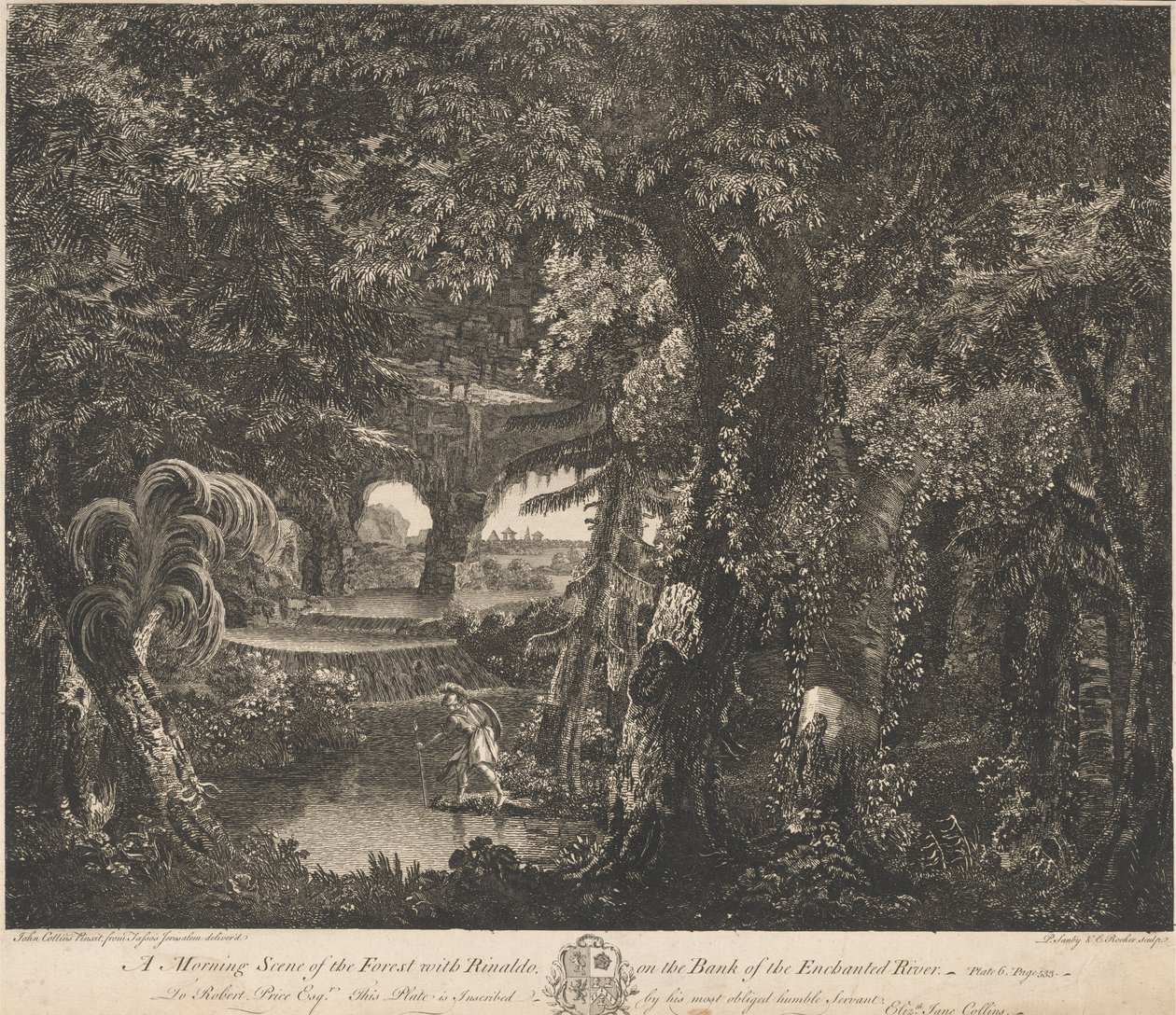 A Morning Scene of the Forest with Rinaldo on the Bank of the Enchanted River by Edward Rooker