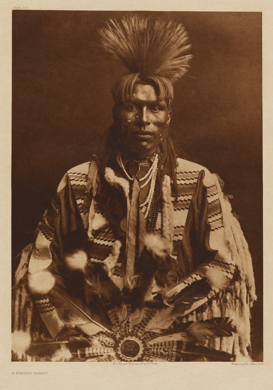 [A Piikani Man Dressed in Traditional Attire] by Edward S. Curtis