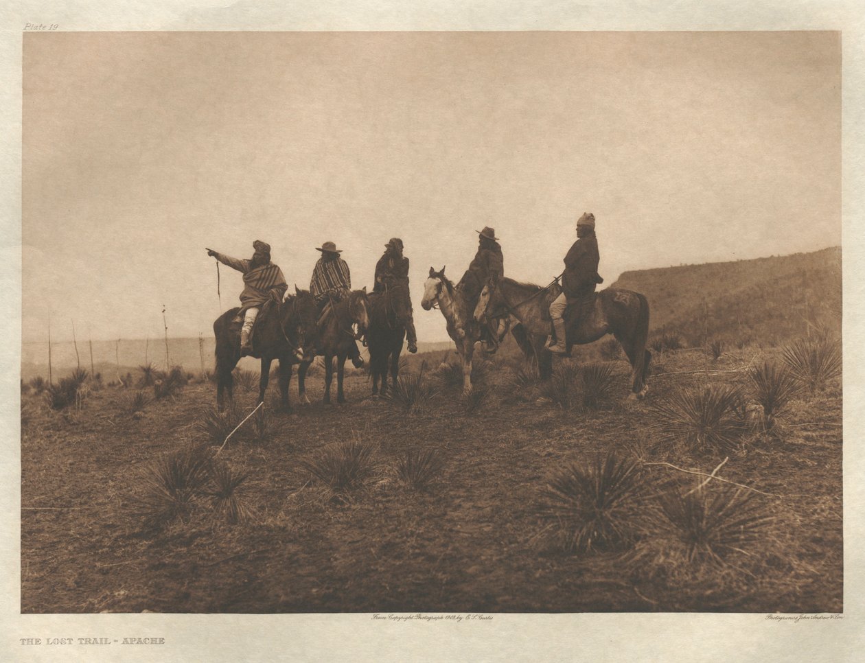 Portfolio I, Plate 19: The Lost Trail-Apache by Edward S. Curtis