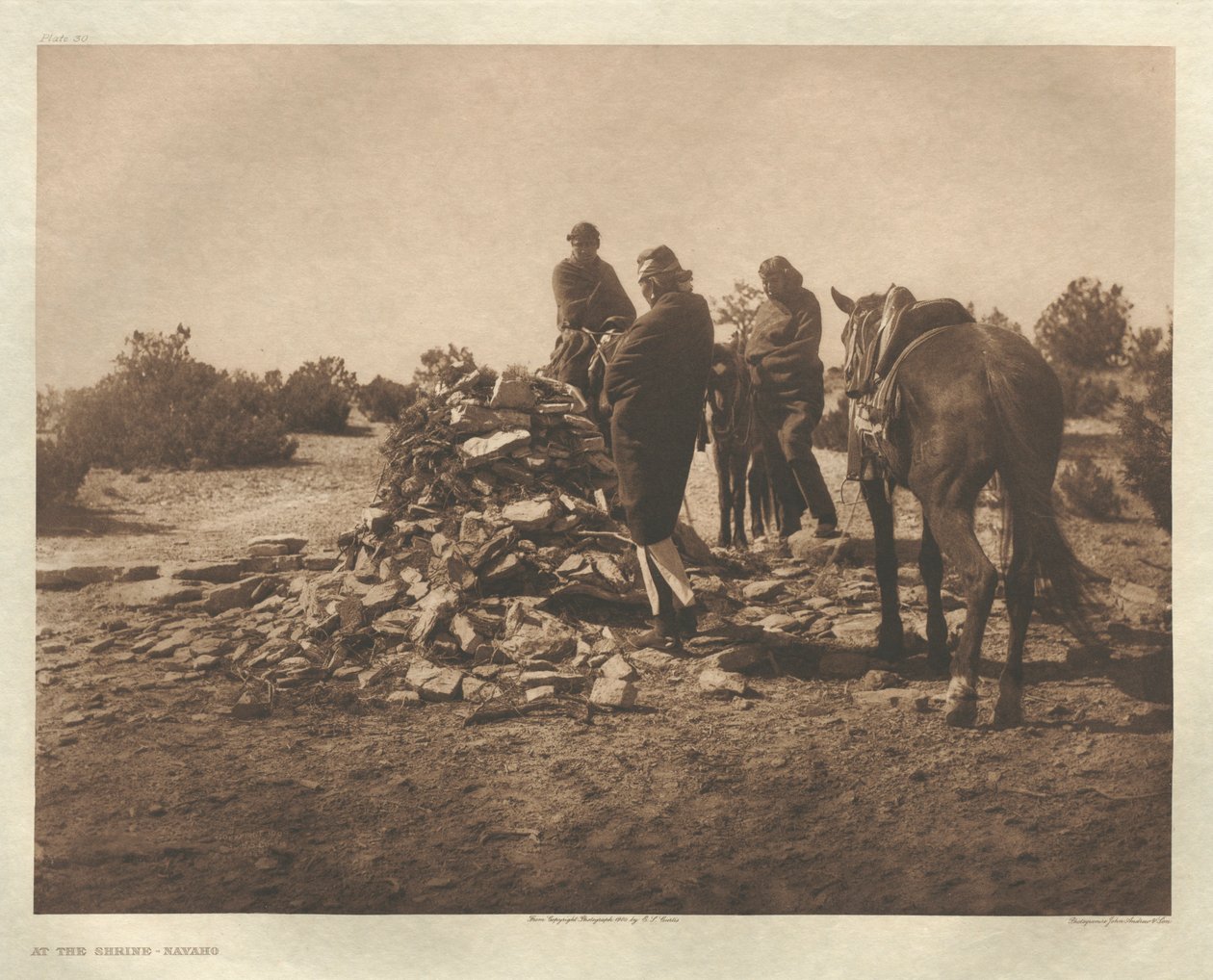 At the Shrine-Navaho (Portfolio I, Plate 30) by Edward S. Curtis