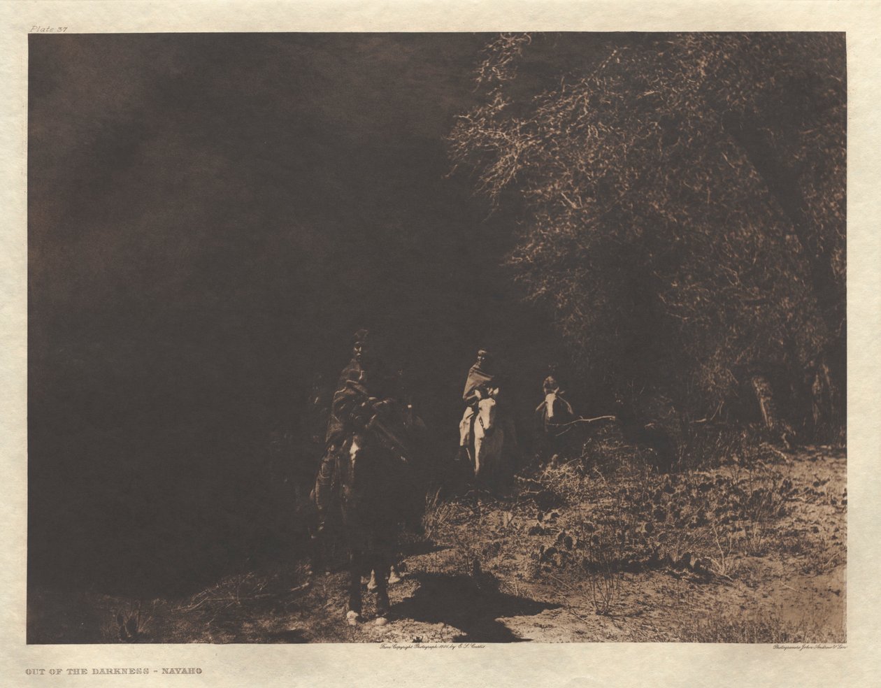 Out of the Darkness-Navaho (Portfolio I, Plate 37) by Edward S. Curtis