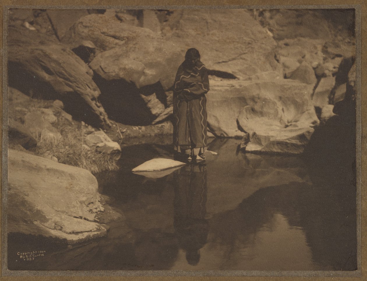Woman Standing in Water by Edward S. Curtis