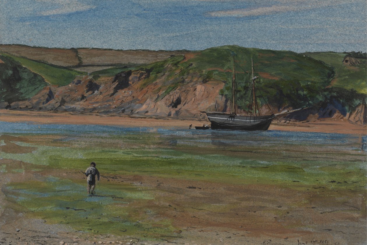 A Devon River at Low Tide, June 16, 1859 by Edward Thompson Davis
