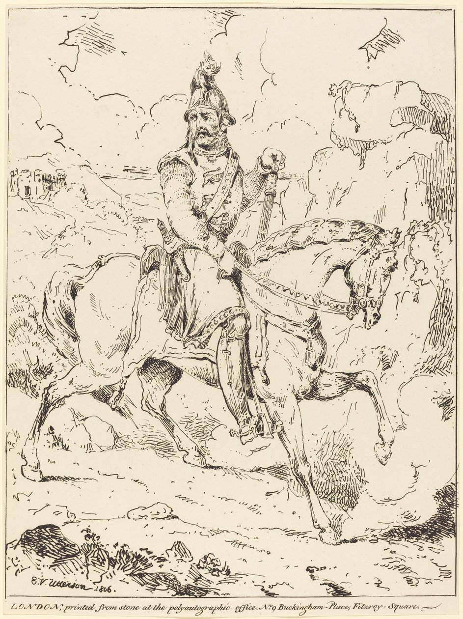 Knight in Armor on Horseback by Edward Vernon Utterson