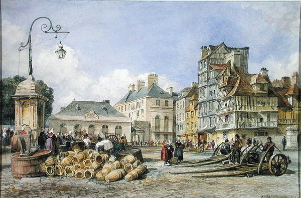 A Market Square on the Continent by Edward William Cooke