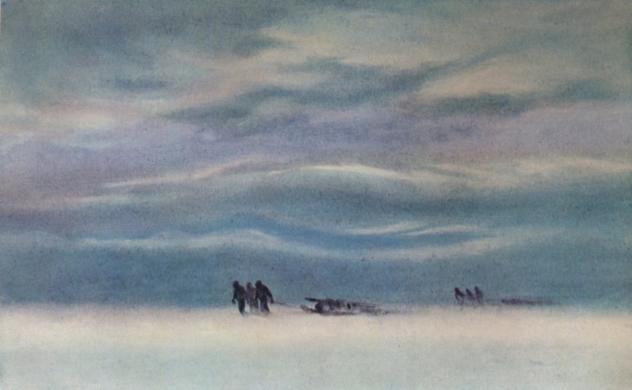 Sledging, 1911, 1913 by Charles Edward Wilson