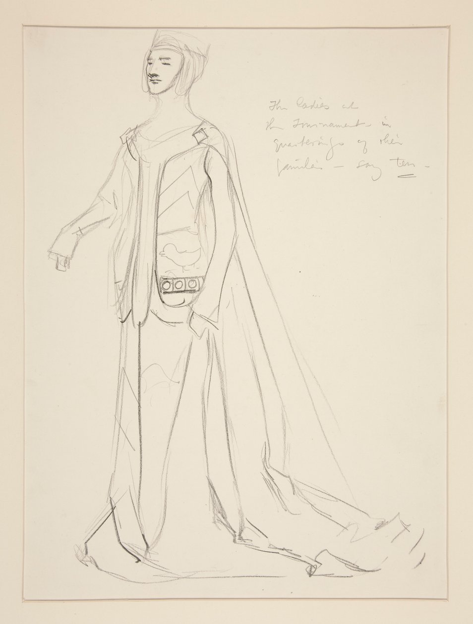 A Lady, Costume Sketch for Henry Irving by Edwin Austin Abbey