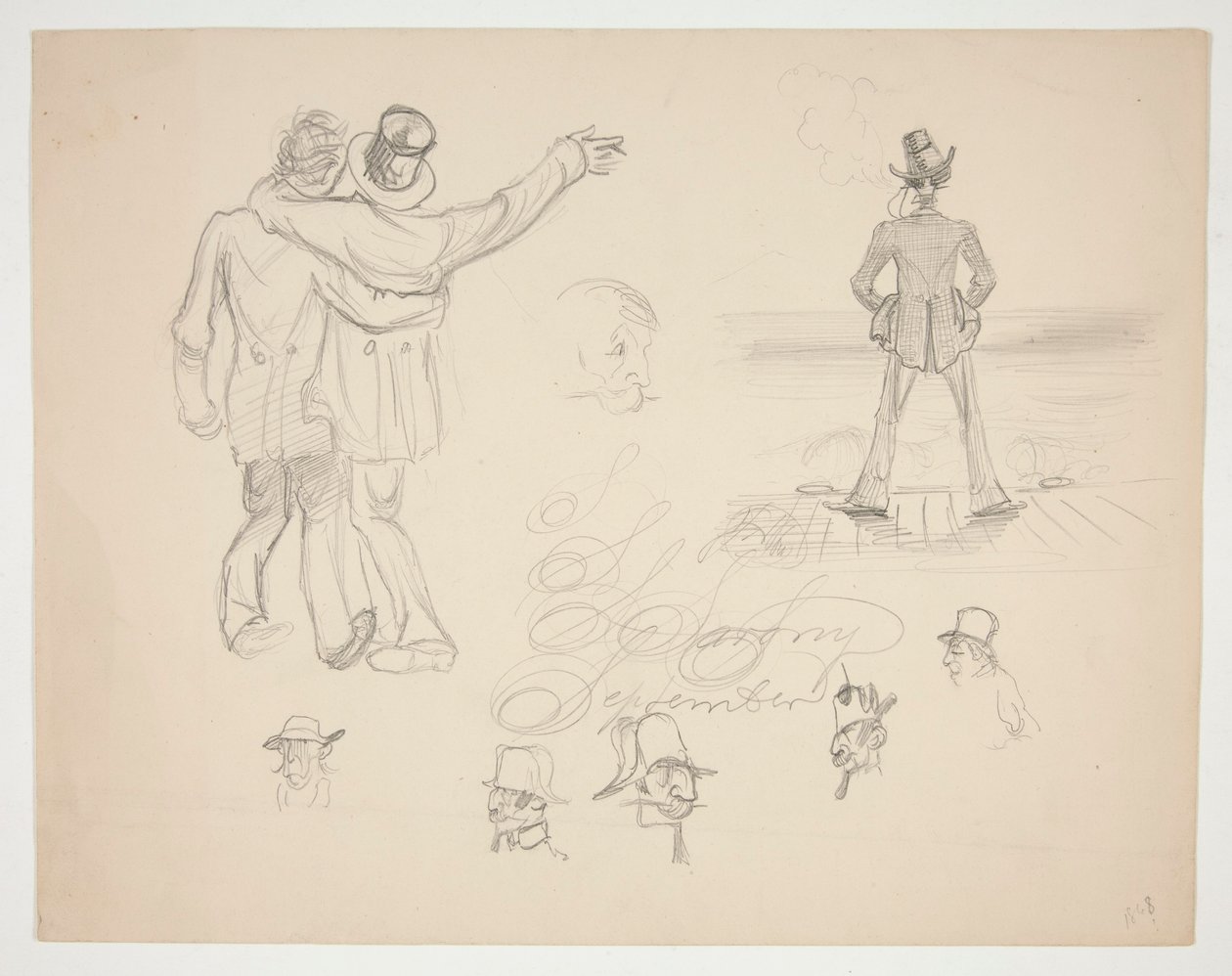 Assorted Male Figure Studies by Edwin Austin Abbey