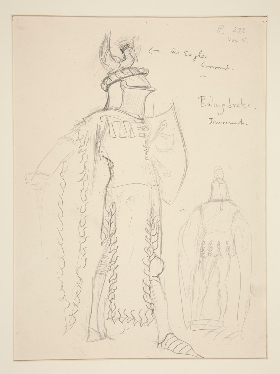 Bolingbroke (Tournament scene), costume sketch for Henry Irving by Edwin Austin Abbey