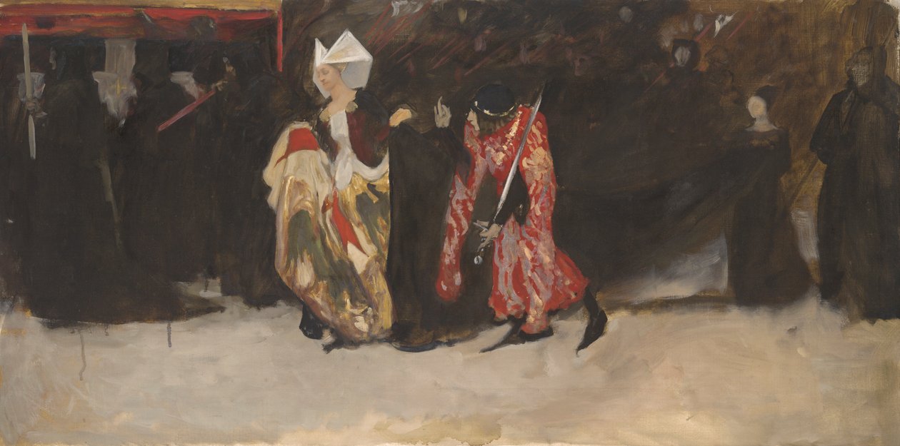 Compositional Study for Richard, Duke of Gloucester, and the Lady Anne by Edwin Austin Abbey