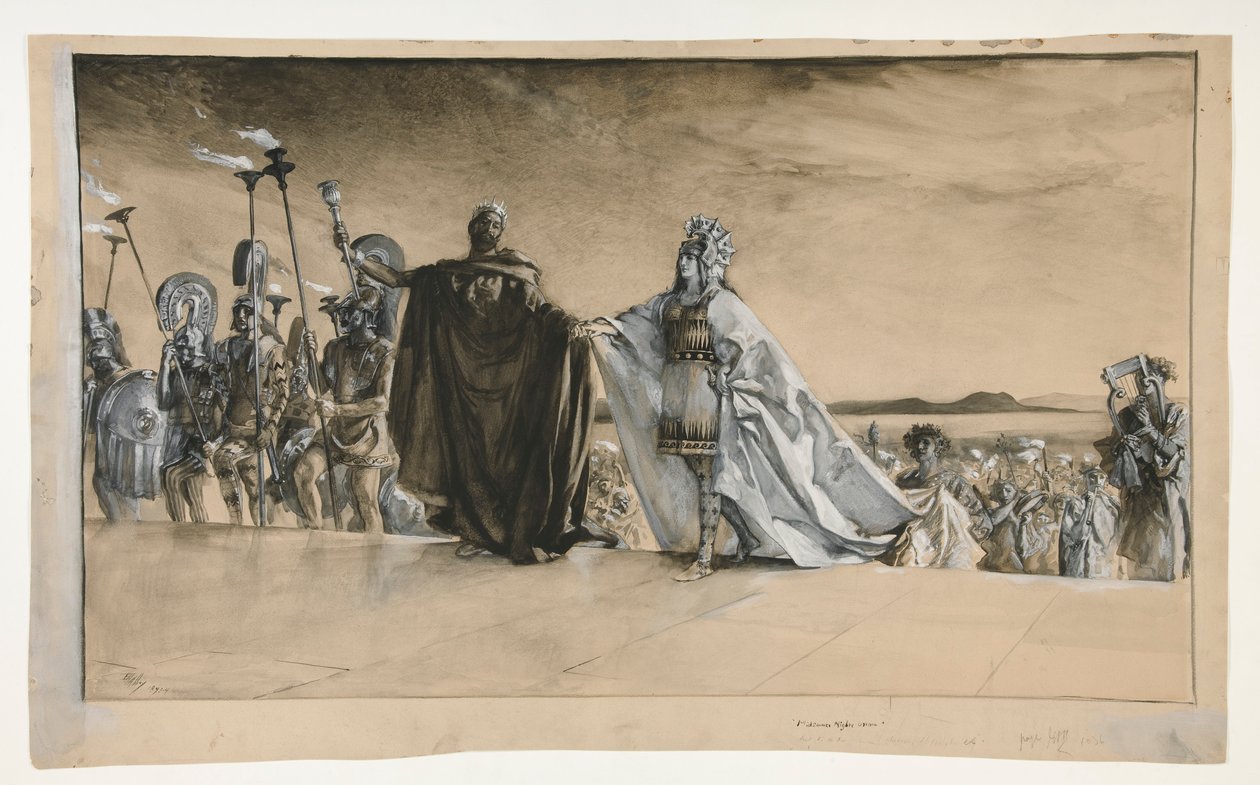 Enter Theseus, illustration for Act I, Scene I, Midsummer Night by Edwin Austin Abbey