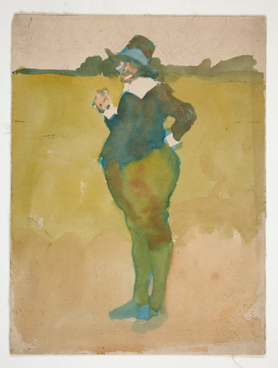 Fat Man in Landscape by Edwin Austin Abbey