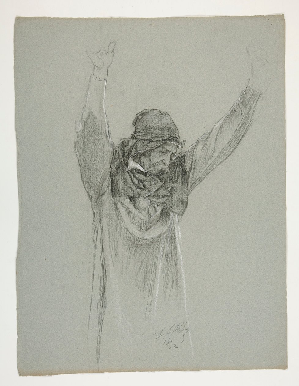 Figure Study for King Arthur by Edwin Austin Abbey