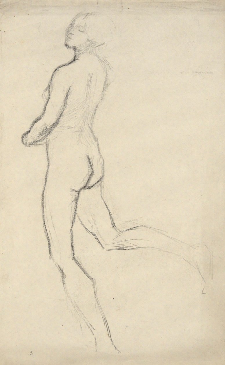 Figure Study for The Hours (3 pm) - Mural Decoration at State Capitol Building in Harrisburg, Pennsylvania, 1902-1911 (completed by John Singer Sargent) by Edwin Austin Abbey