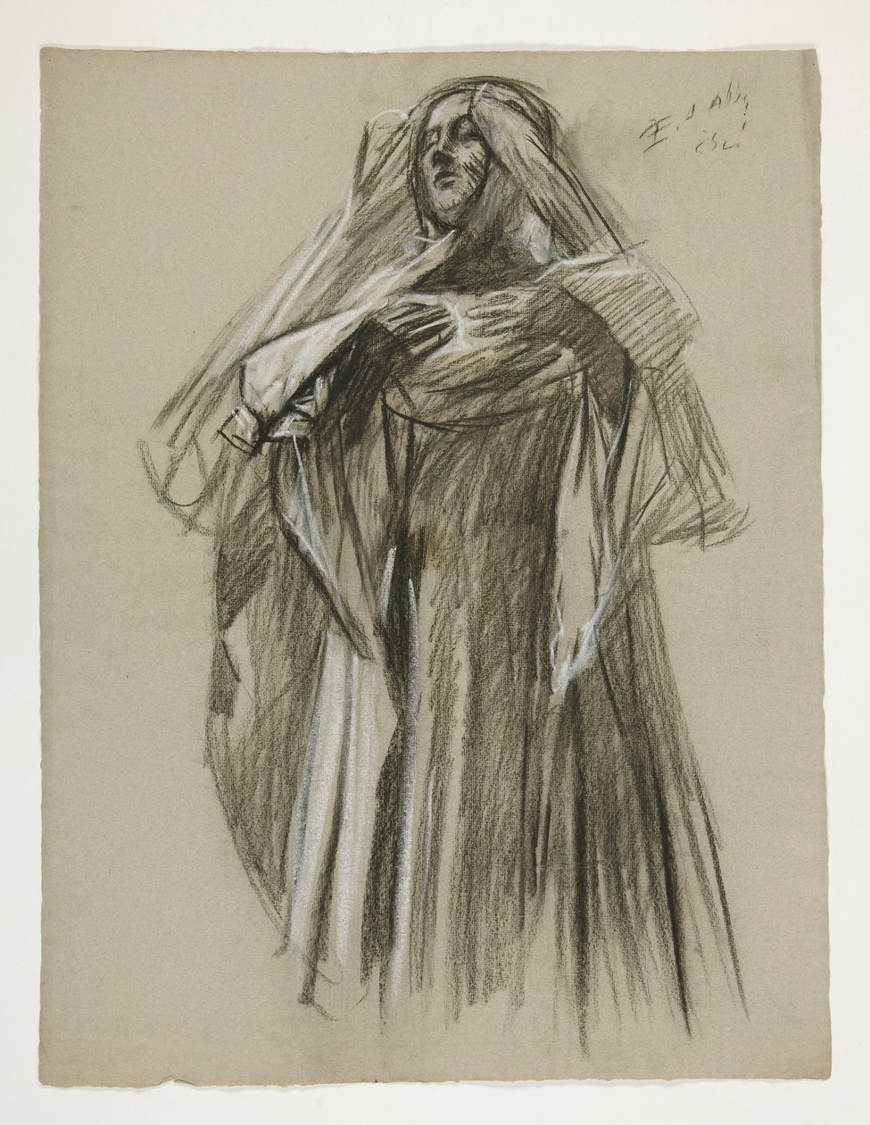 Figure study for the Infant Galahad, from The Quest of the Holy Grail by Edwin Austin Abbey