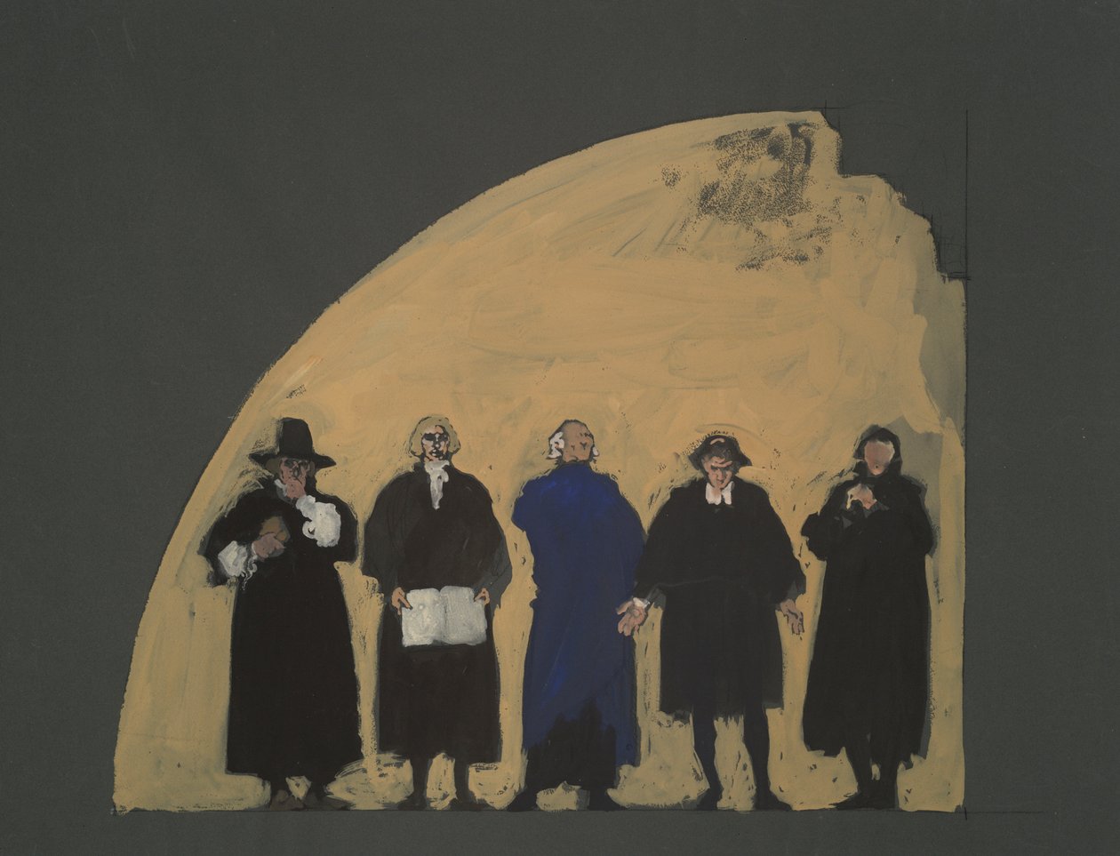 Five Lawmakers, Early Study for Supreme Court Decorations (Unrealized), for the State Capitol Building in Harrisburg, Pennsylvania, 1902-1911 by Edwin Austin Abbey