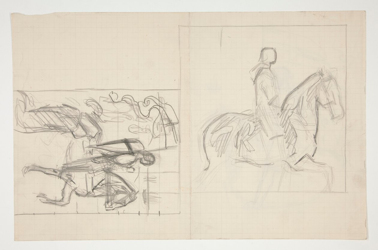 Galahad Departs, study for The Quest of the Holy Grail (series of fifteen paintings for the Boston Public Library, completed in 1901) by Edwin Austin Abbey