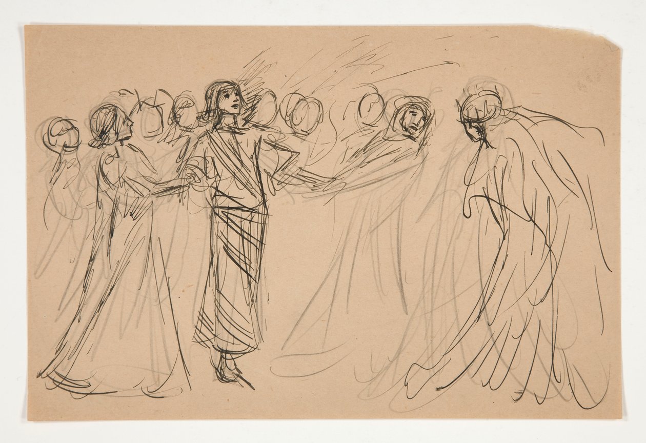Galahad and the Captive Virtues, study for The Quest of the Holy Grail (series of fifteen paintings for the Boston Public Library, completed in 1901) by Edwin Austin Abbey