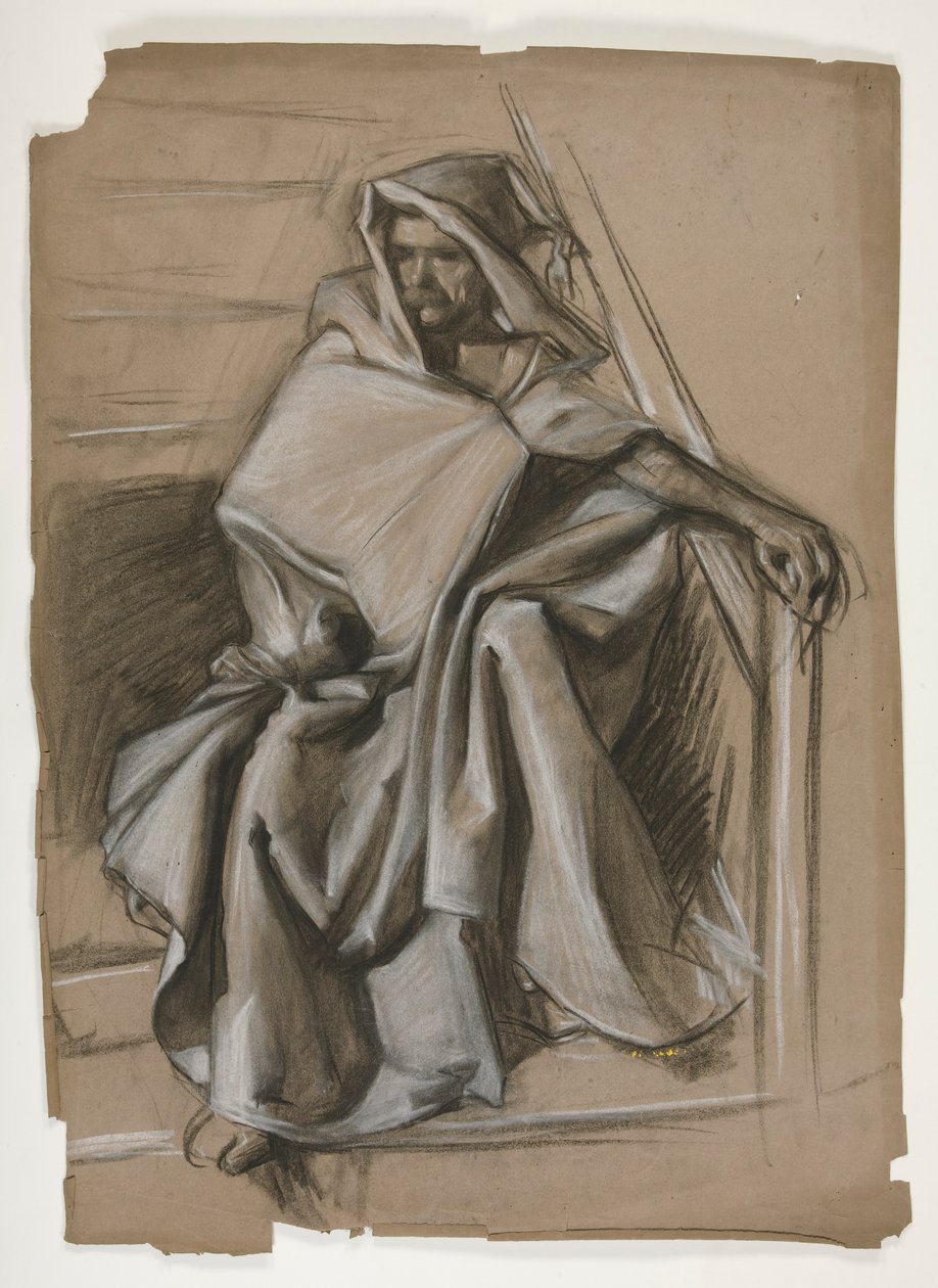 Holy Grail Series. Hooded Figure Study by Edwin Austin Abbey