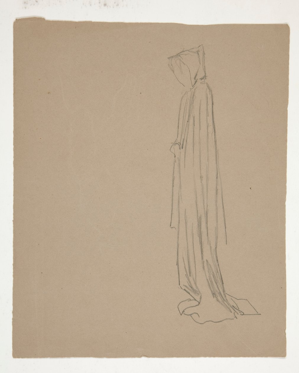 Hooded Figure (recto); Study of a Male Figure (verso) by Edwin Austin Abbey