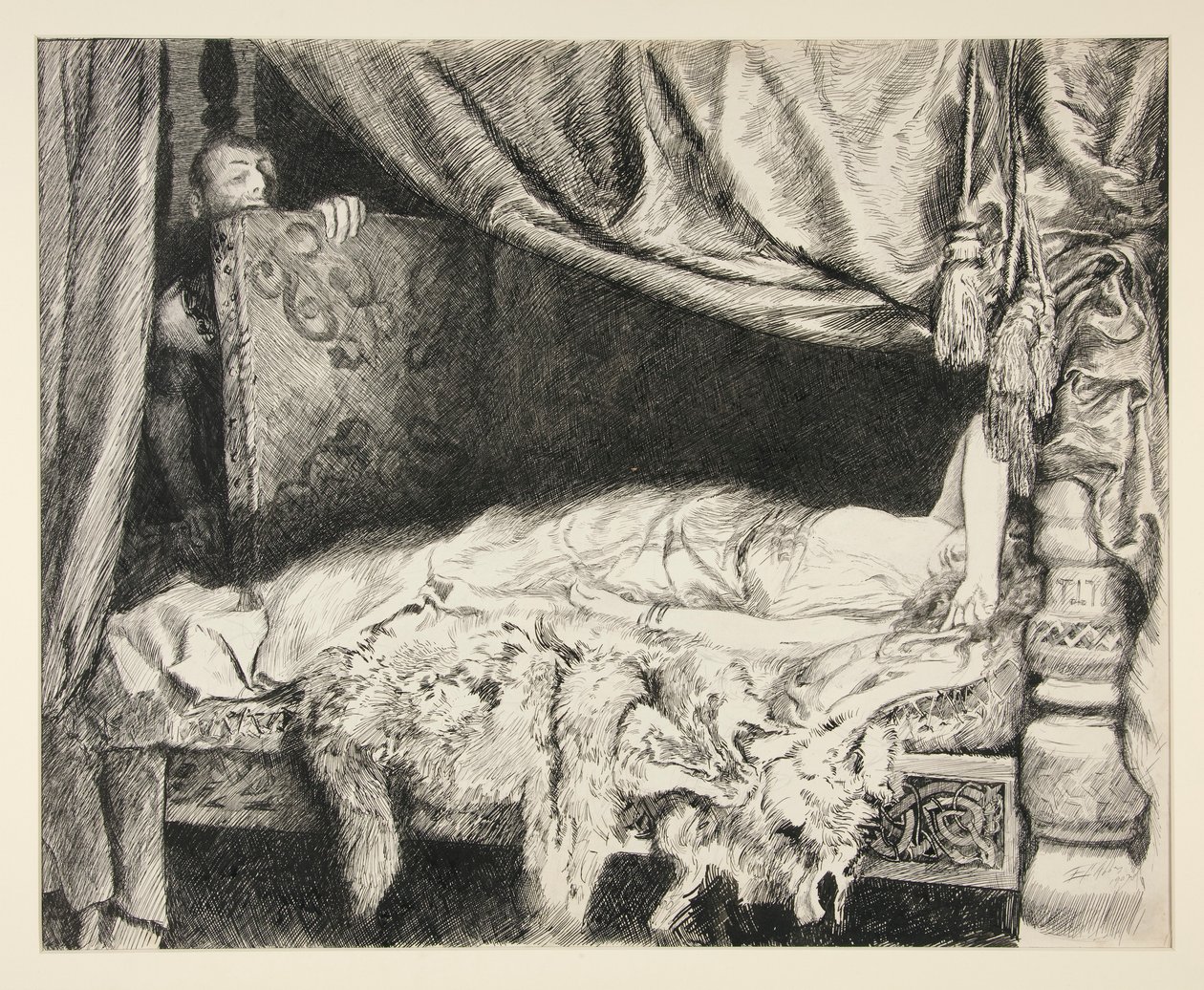 Iachimo Steals from the Trunk - Act II, Scene II, Cymbeline by Edwin Austin Abbey