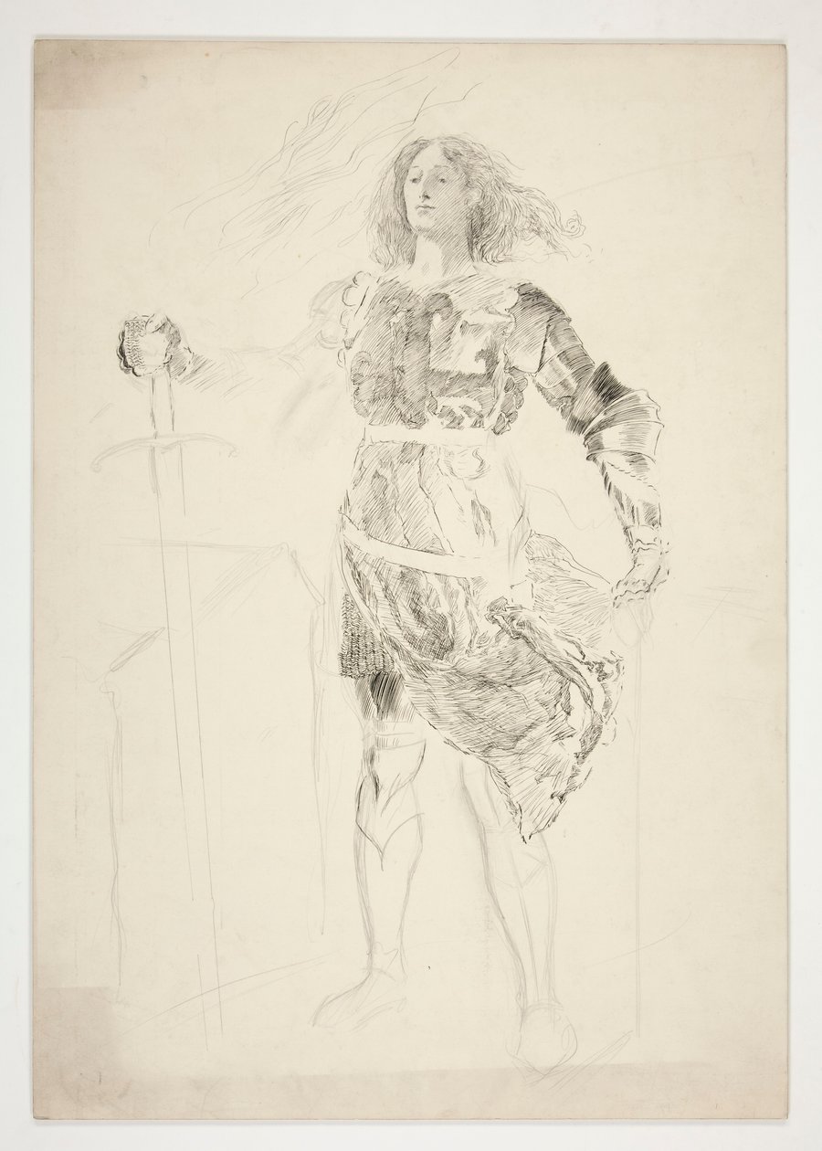The Maid (study for .1181) - Act III, Scene II, King Henry VI (Part I) by Edwin Austin Abbey