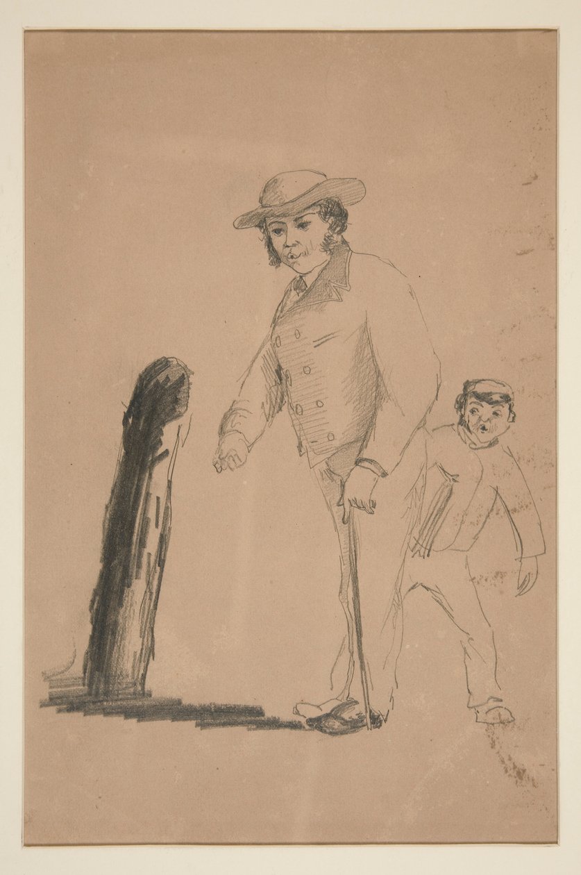 Man and Boy (recto); Heads and Figures of Chinamen (verso) by Edwin Austin Abbey