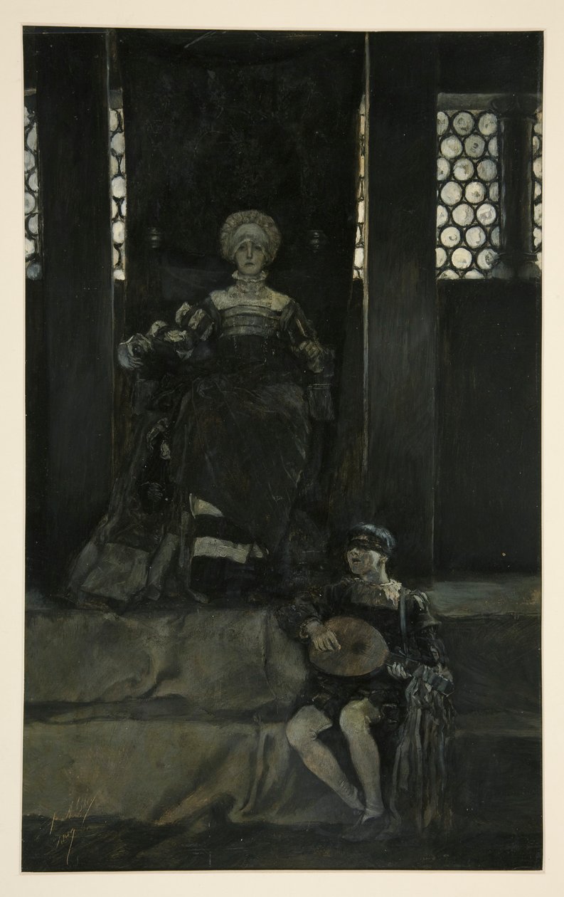 Mariana and Boy Singing - Act III, Scene I, Measure for Measure by Edwin Austin Abbey