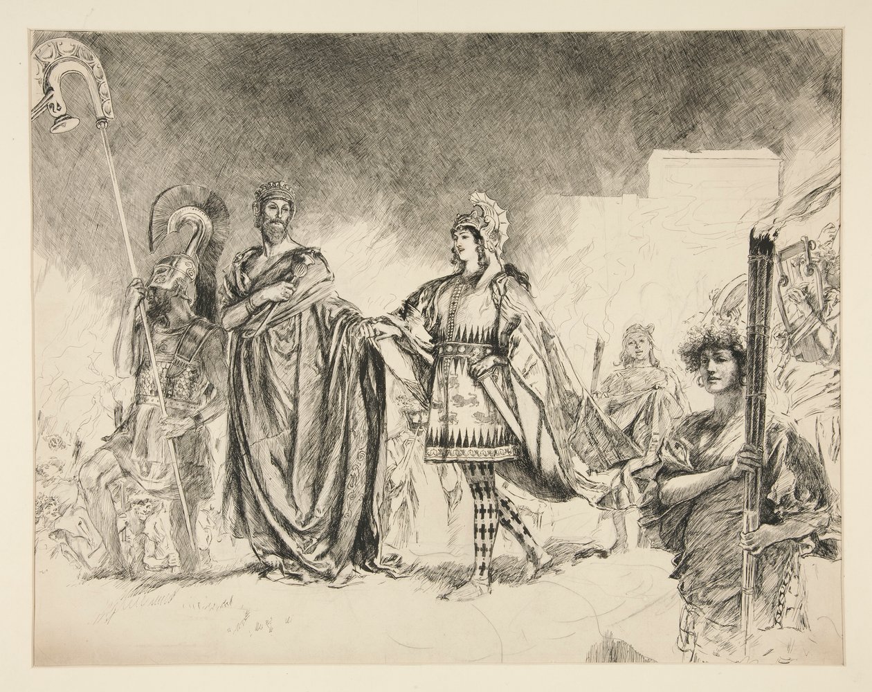 Marriage Morning of Theseus and Hippolyta (detail) - Enter Theseus, from A Midsummer Night by Edwin Austin Abbey