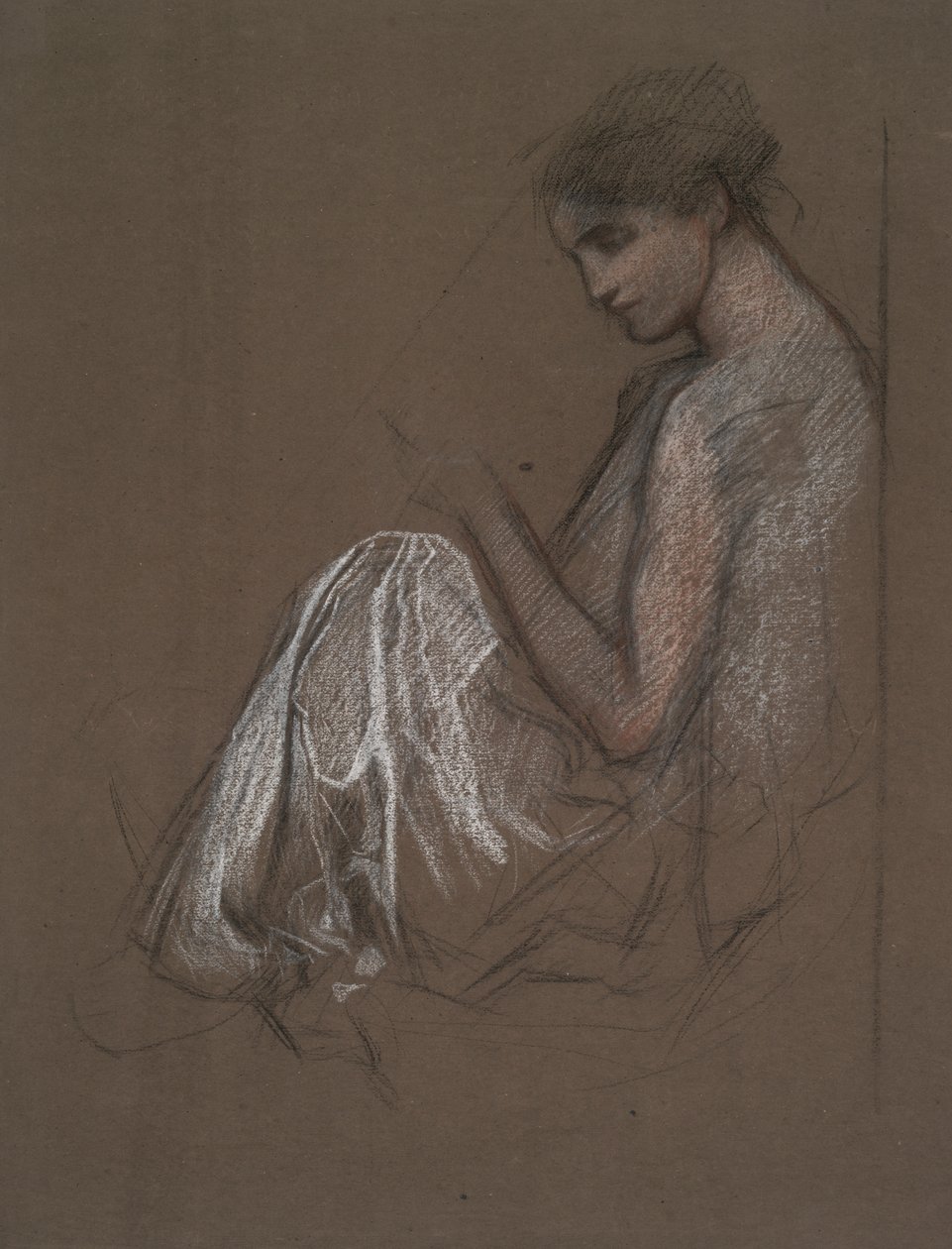 Seated female figure by Edwin Austin Abbey
