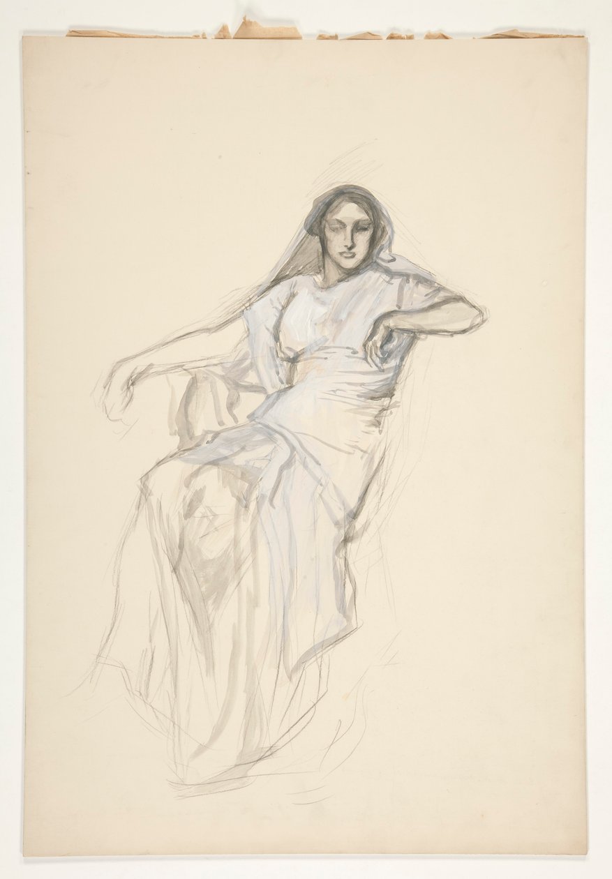 Seated Lady, Sketch for an Unidentified Shakespeare Play by Edwin Austin Abbey