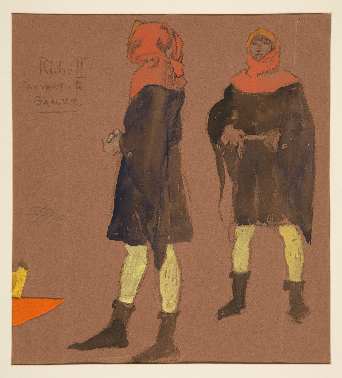 Sewart to Gaoler, Costume Sketch for King Richard II by Edwin Austin Abbey