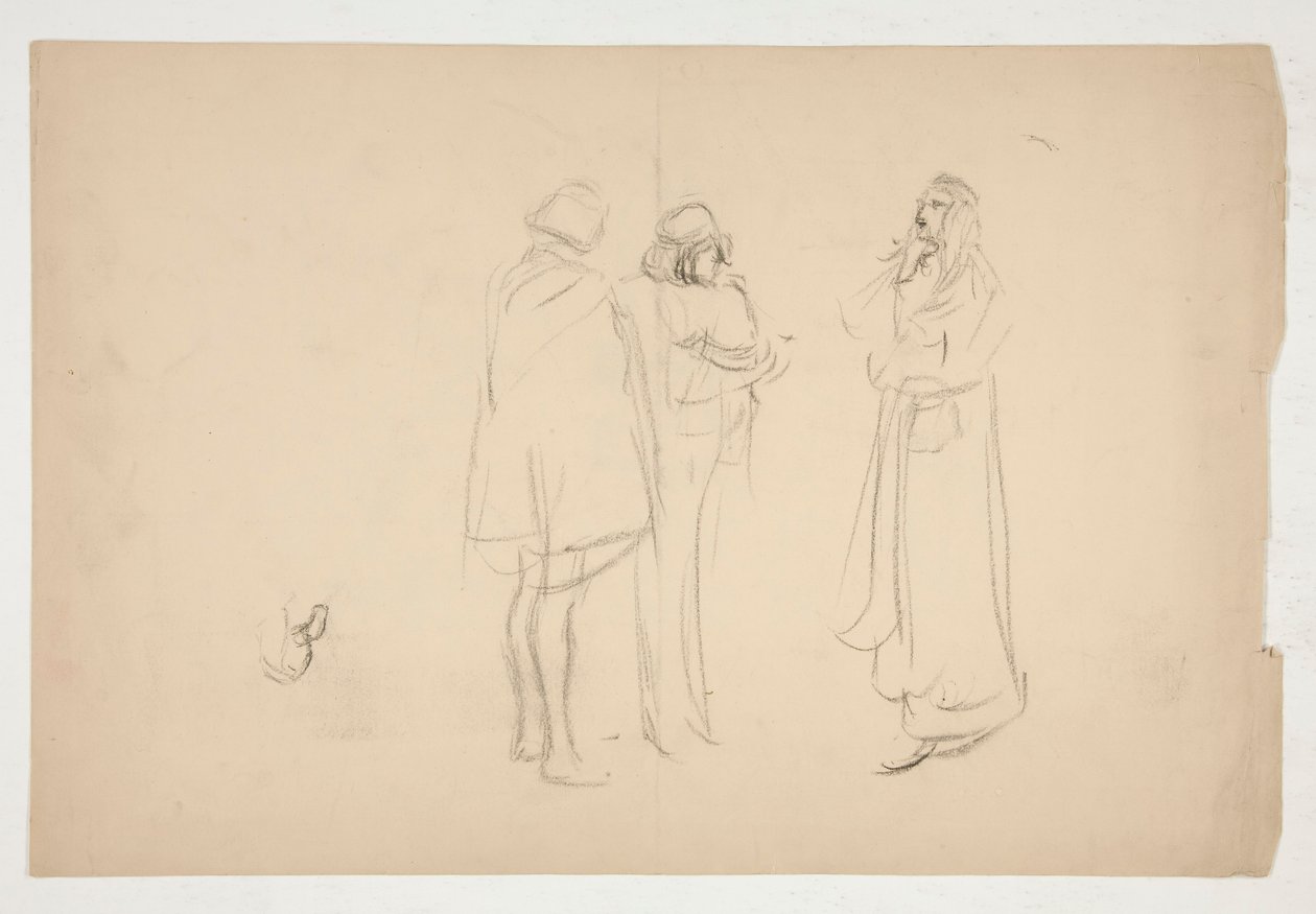 Sketch of Three Men, from Merchant of Venice by Edwin Austin Abbey