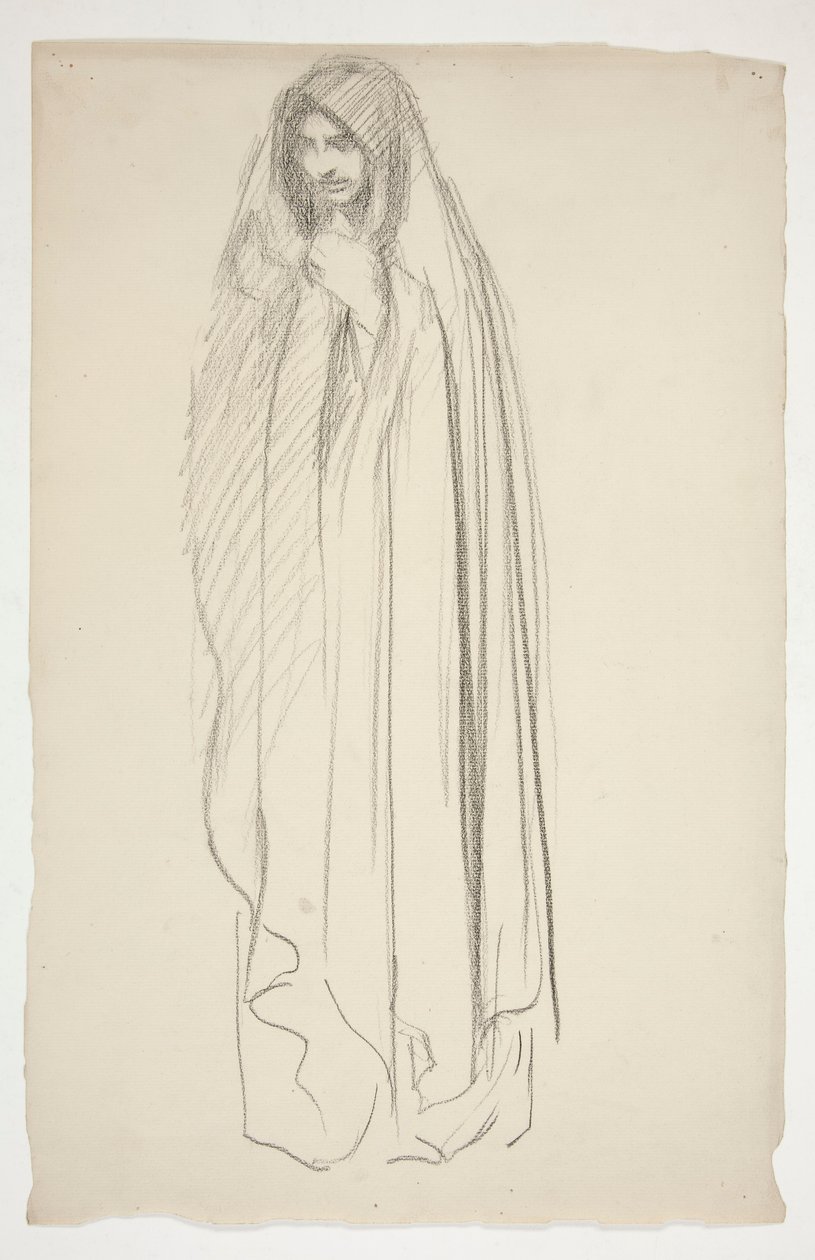 Sketch of a Cloaked Female Figure for Three Marys at the Cross by Edwin Austin Abbey
