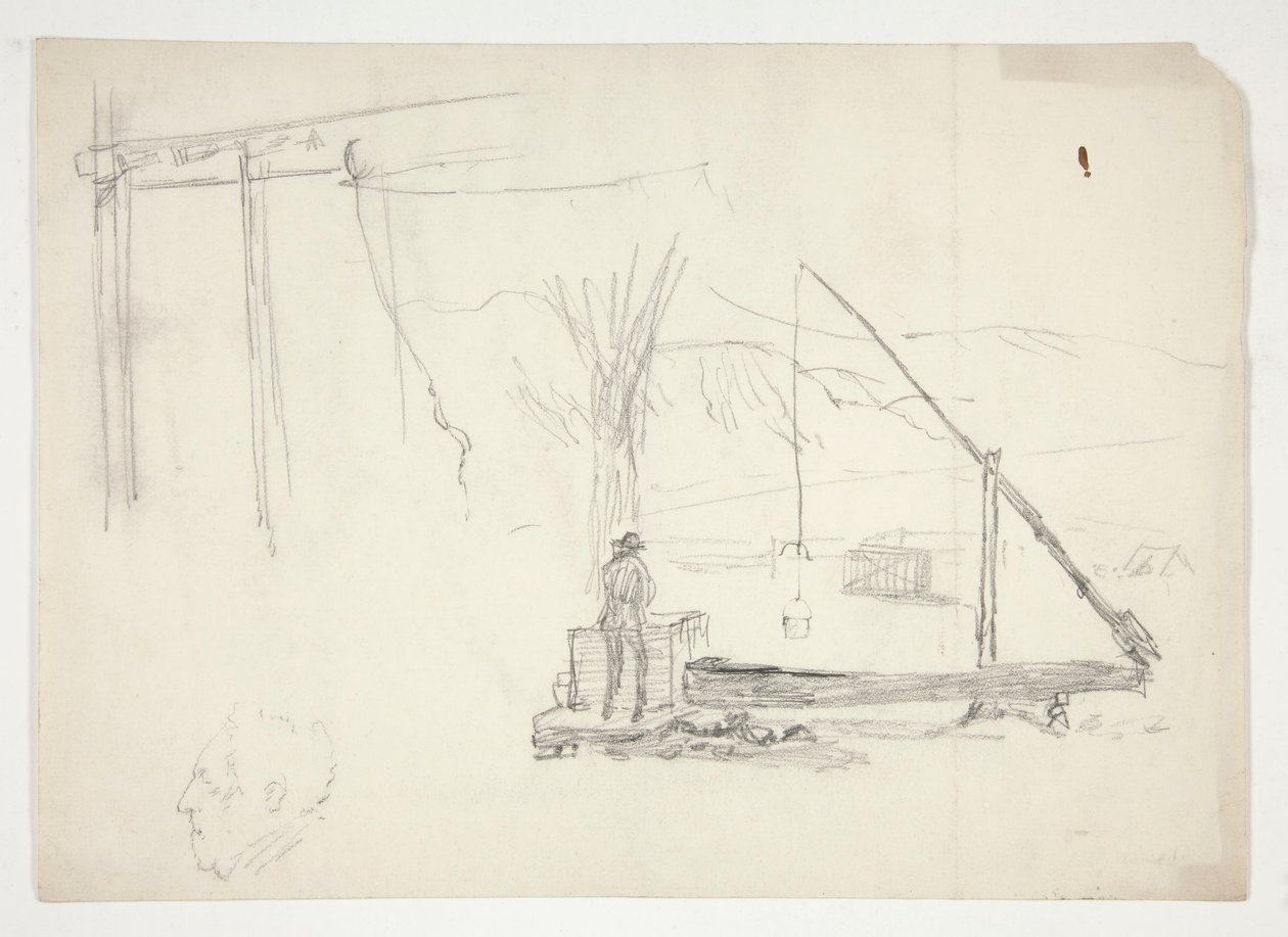 Sketch of a Man by a Well by Edwin Austin Abbey