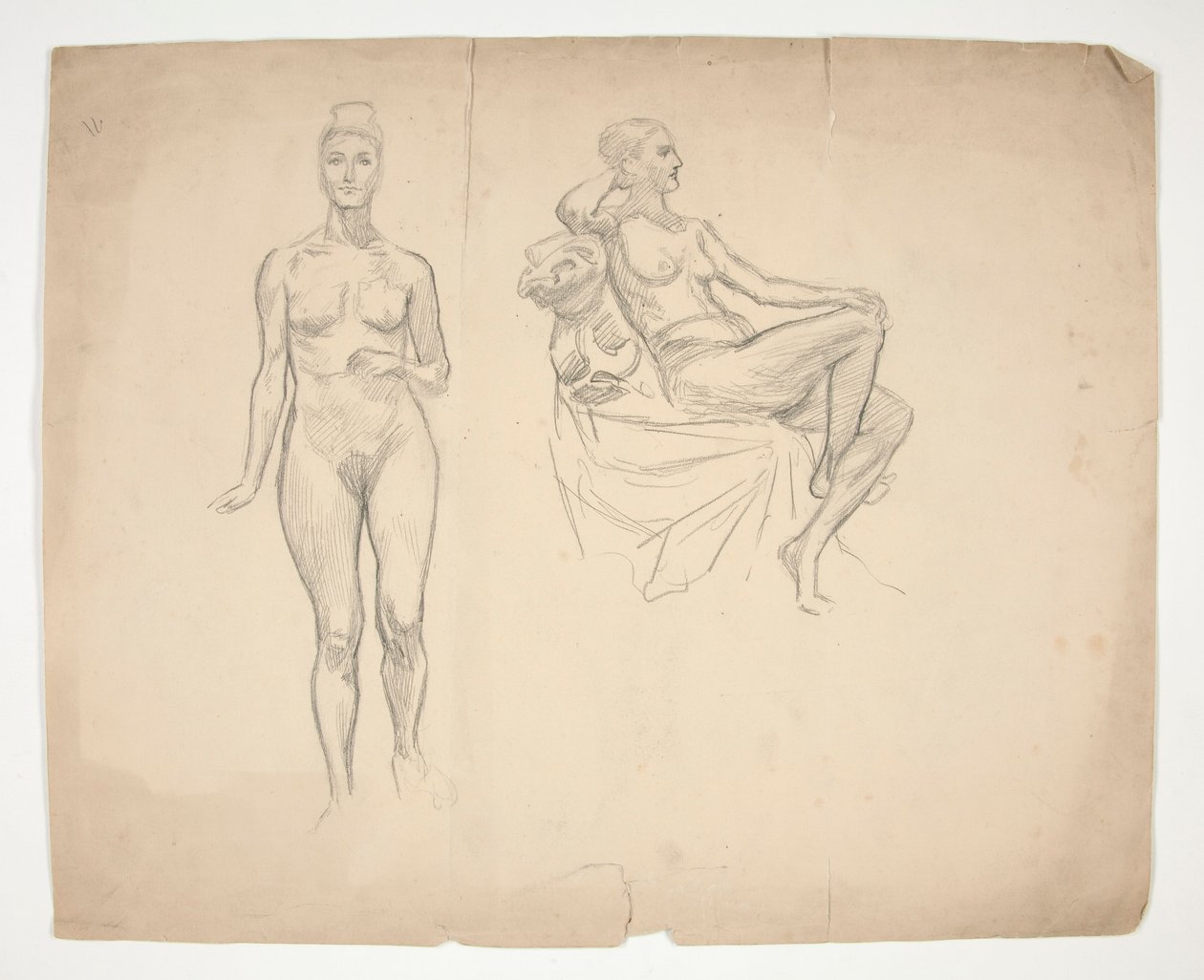 Sketch of a model in two poses by Edwin Austin Abbey