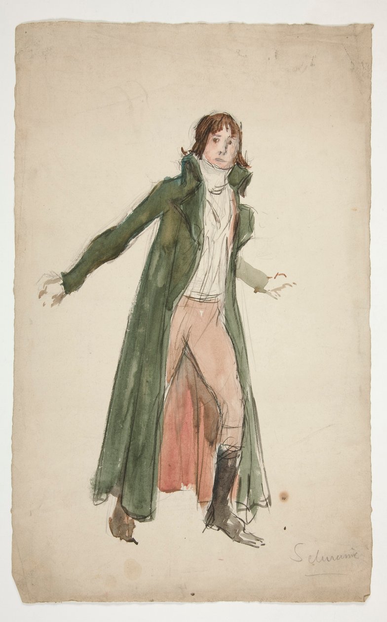 Sketch of a young man (study for illustration to a play?) by Edwin Austin Abbey