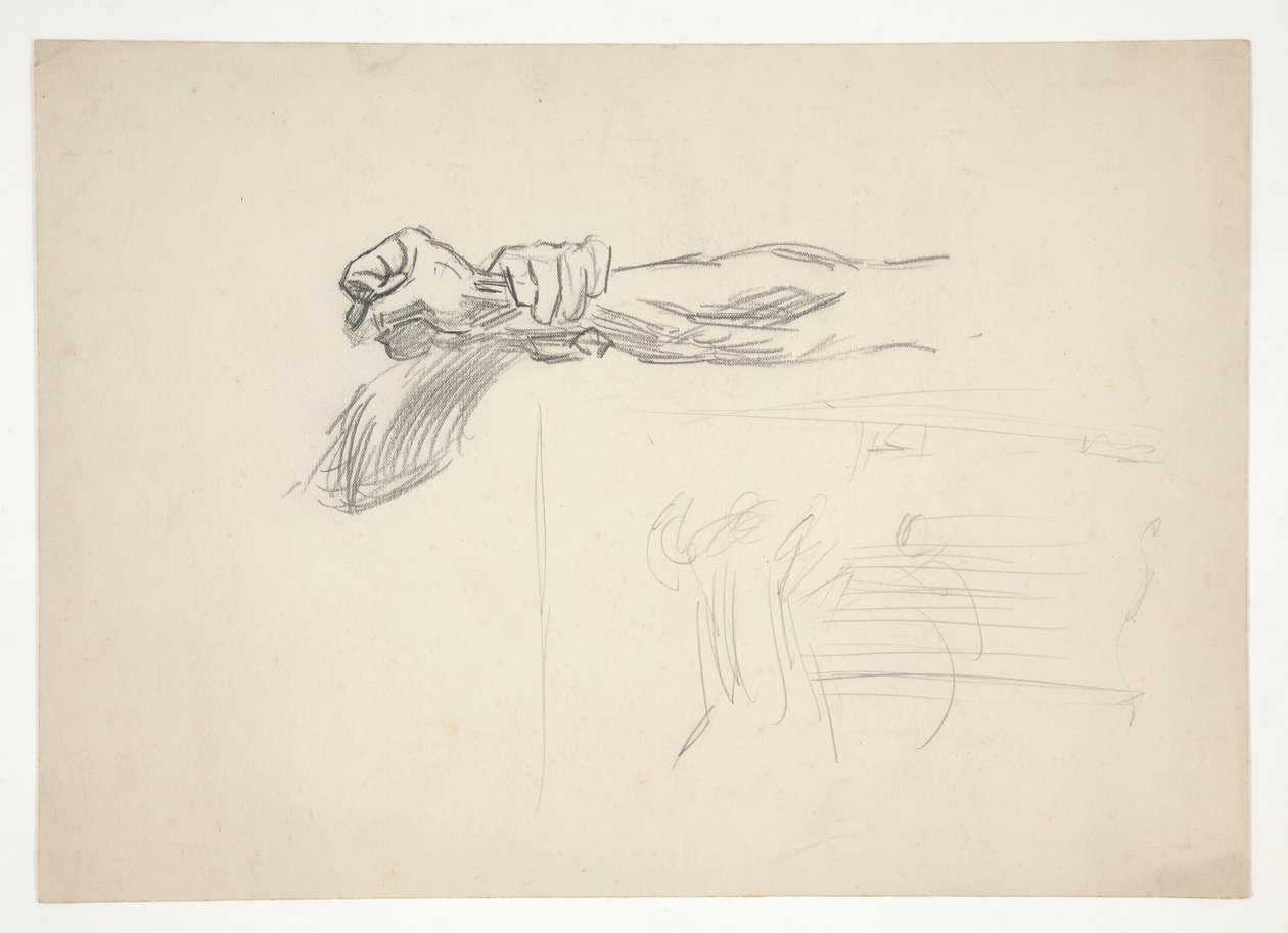 Sketch of Two Arms in Combat by Edwin Austin Abbey