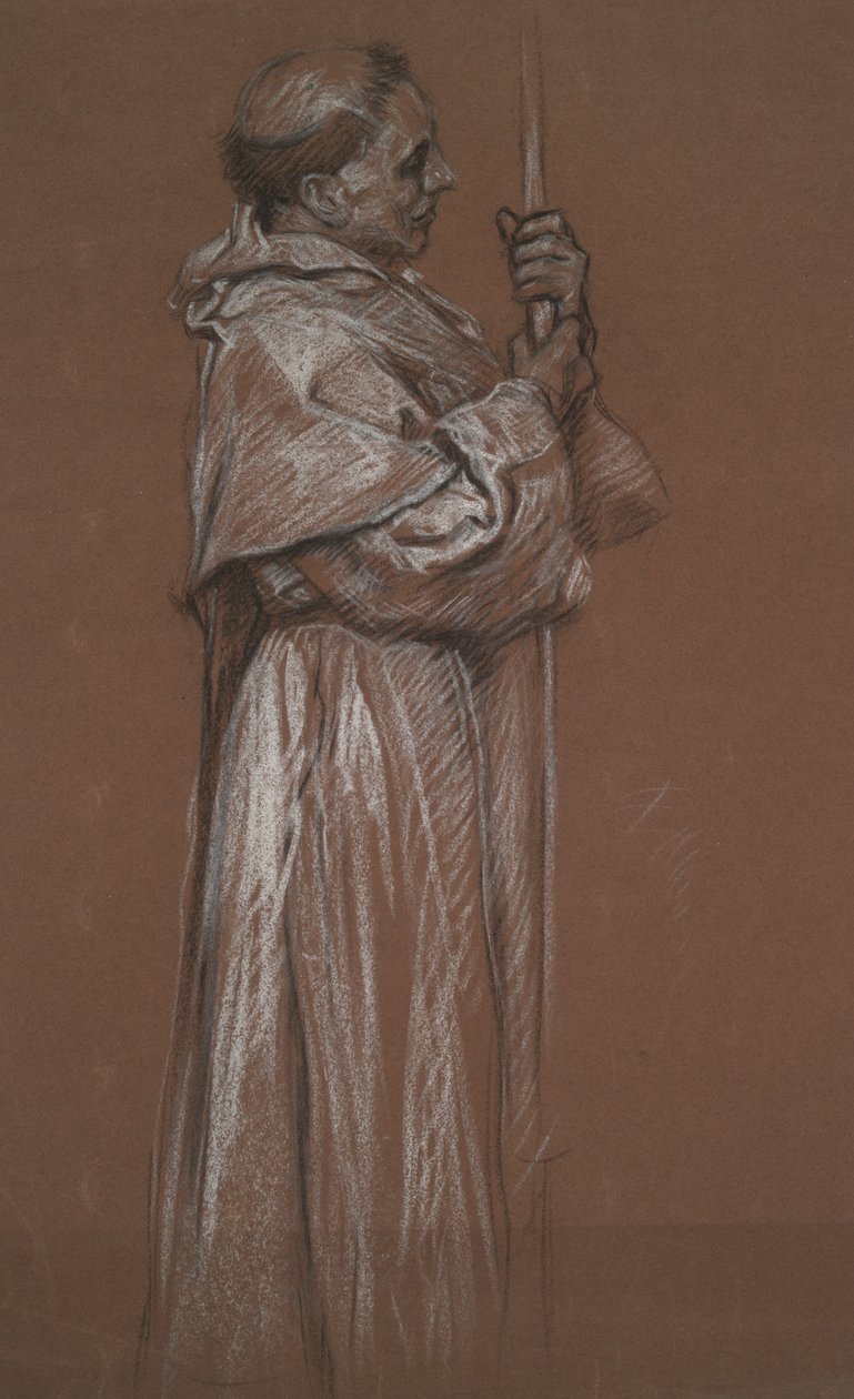 Standing Figure of a Friar, study for mural by Edwin Austin Abbey