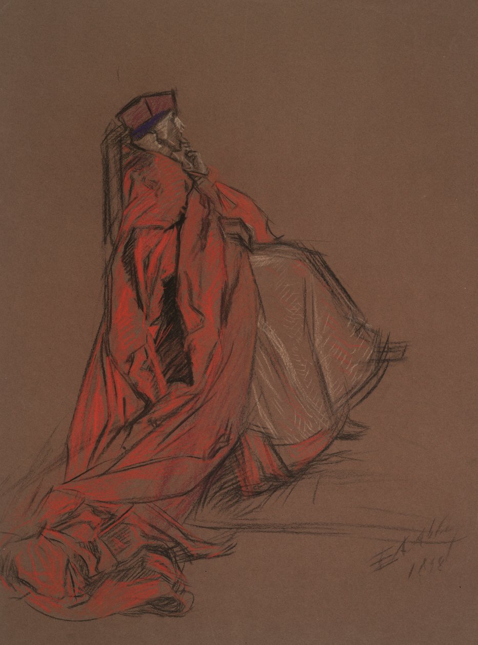Study for Cardinal Woolsey for Trial of Catherine by Edwin Austin Abbey
