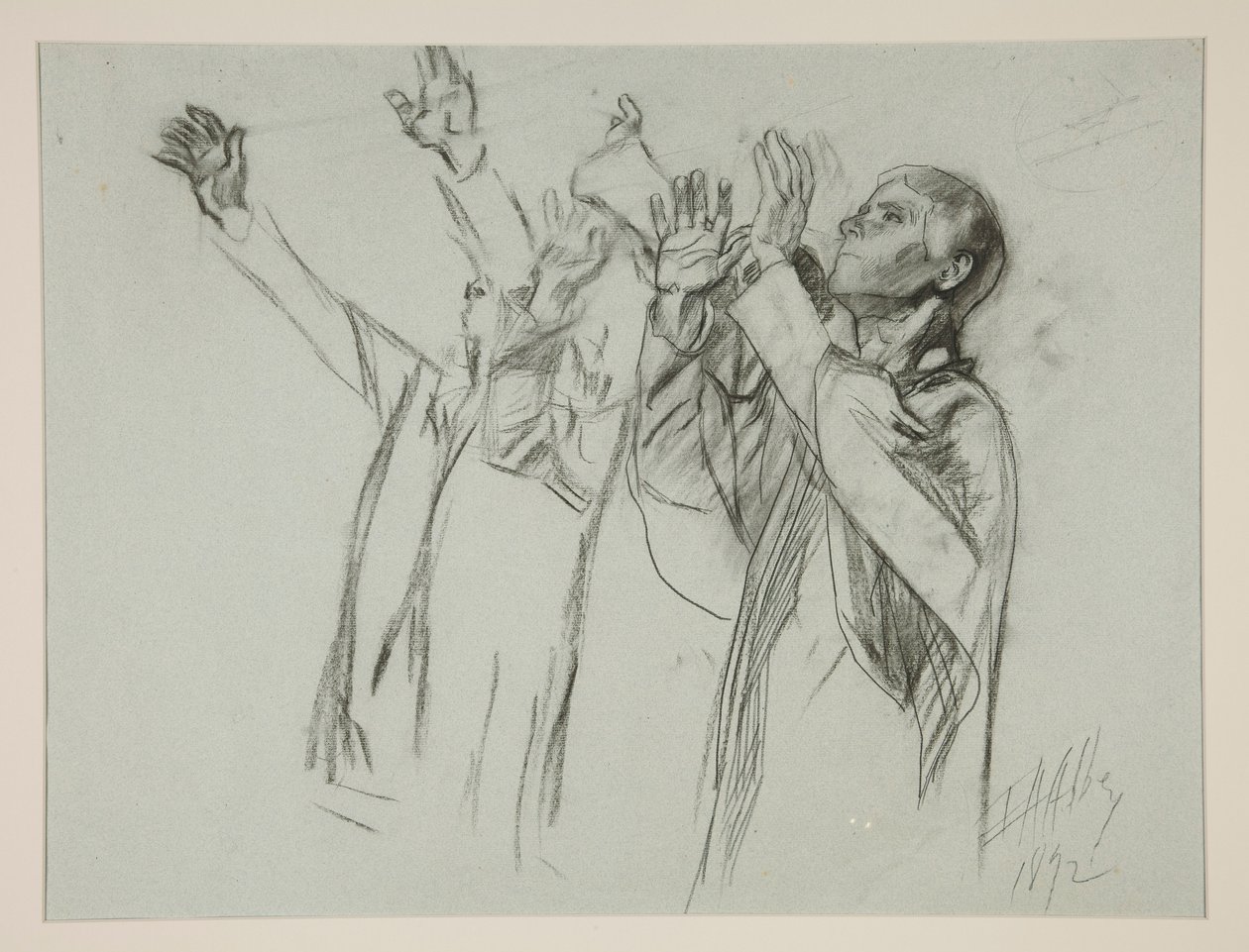 Study for The Arthurian Round Table and the Fable of the Seat Perilous, from The Quest of the Holy Grail (third of a series of fifteen paintings for the Boston Public Library, completed in 1901) by Edwin Austin Abbey