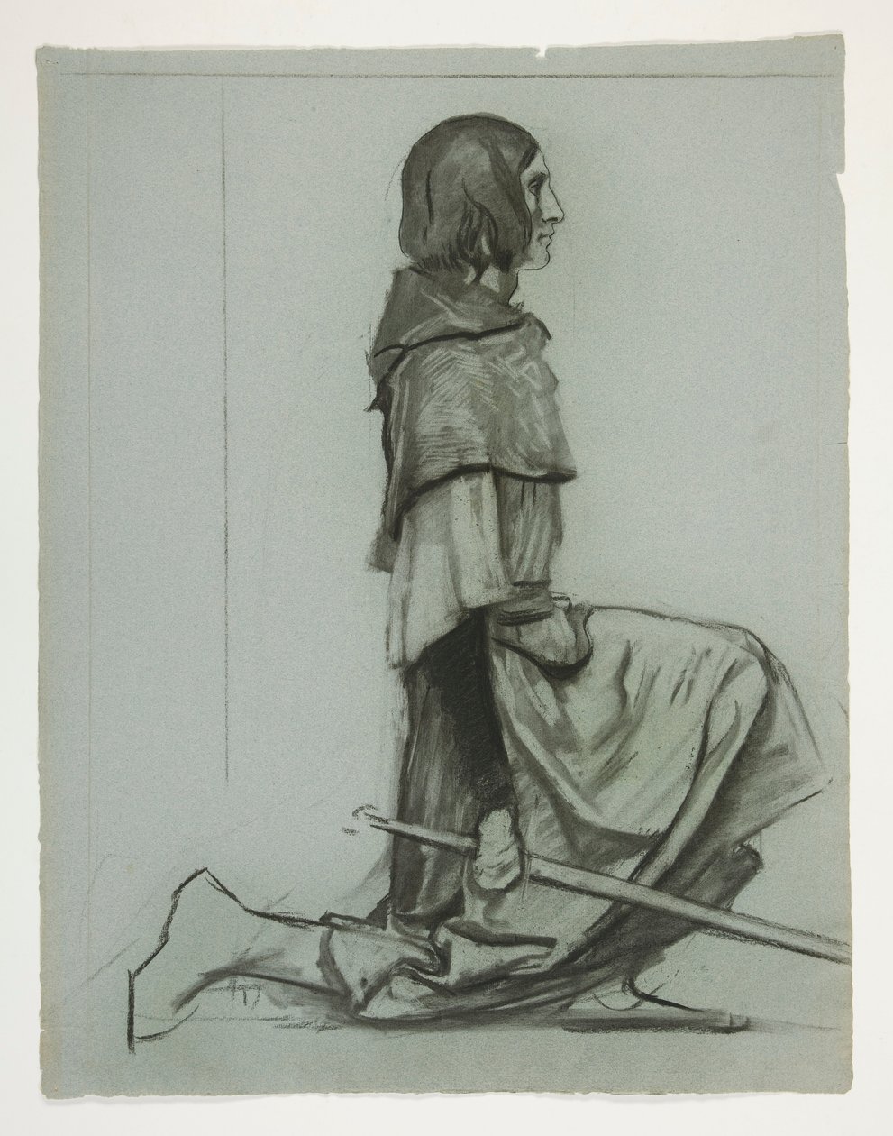 Study for The Key to the Castle, from The Quest of the Holy Grail (a series of fifteen paintings for the Boston Public Library, completed in 1901) by Edwin Austin Abbey