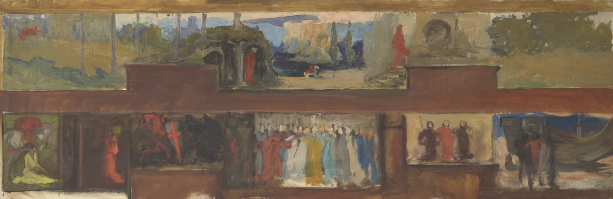 Study for The Quest and Achievement of the Holy Grail, Book Delivery Room, Boston Public Library by Edwin Austin Abbey