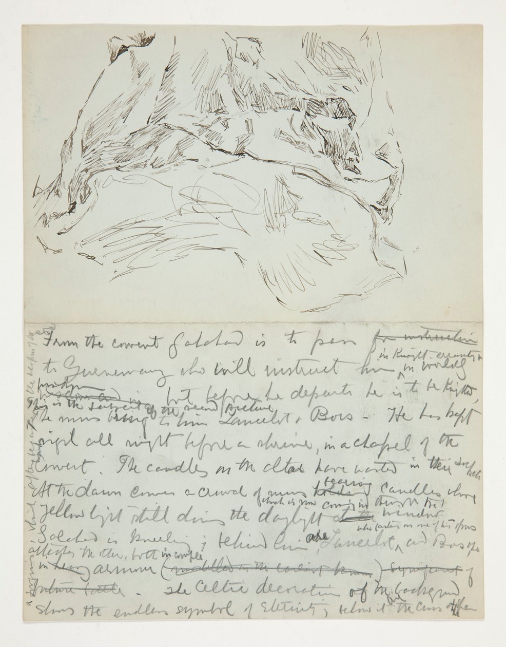 Study for The Quest of the Holy Grail (series of fifteen paintings for the Boston Public Library, completed in 1901): Study of Drapery by Edwin Austin Abbey