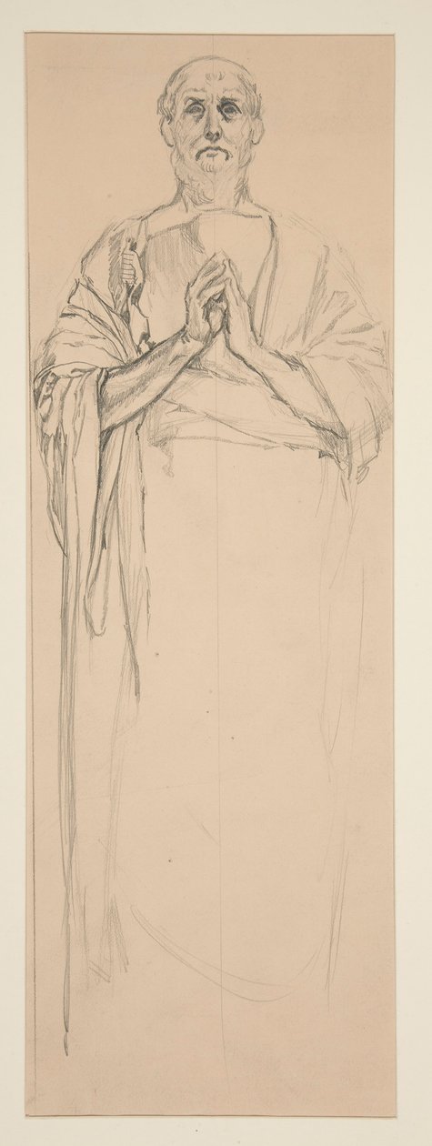 Study for a Stained Glass Window Picturing St. Peter, Paris by Edwin Austin Abbey